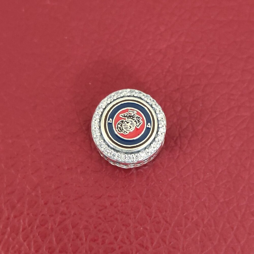 Pandora USMC Marine Corps Exclusive Charm Bead with box